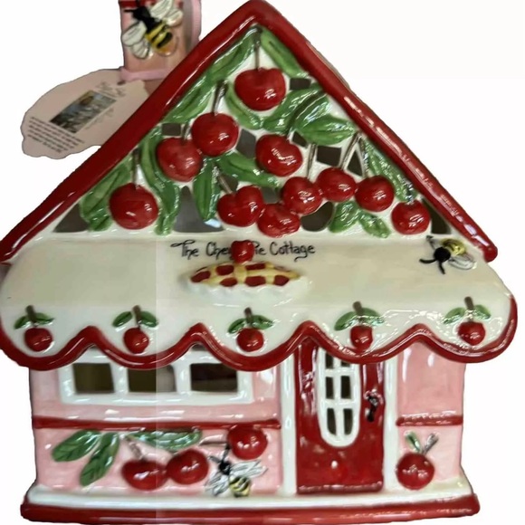 BLUE SKY CLAYWORKS SPRING SUMMER CHERRY PIE COTTAGE TEALIGHT HOLDER NEW - Picture 11 of 11